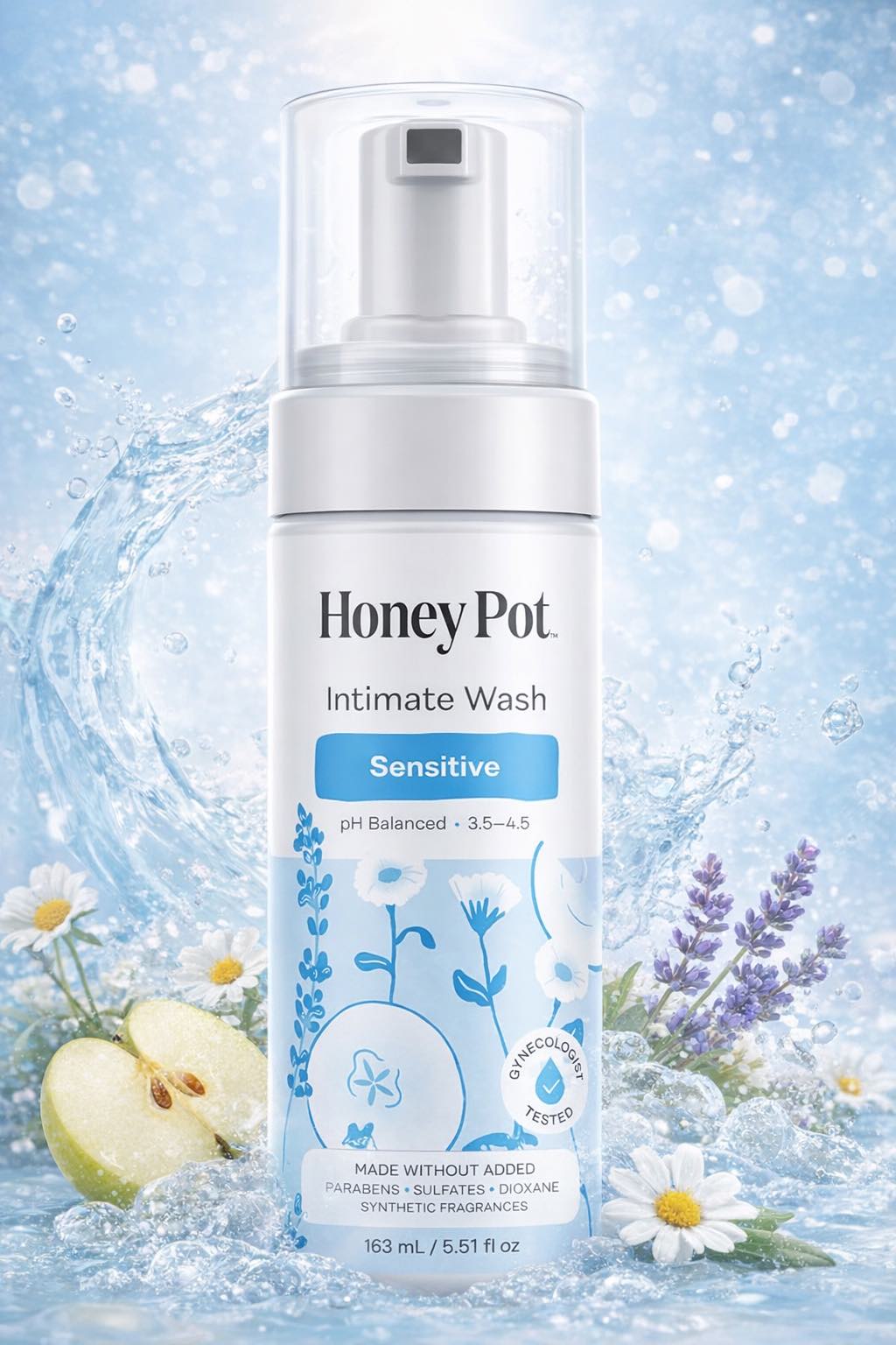 The Honey Pot Company - Sensitive Feminine Wash - Herbal Infused Natural Hygiene Wash for Sensitive Skin Types